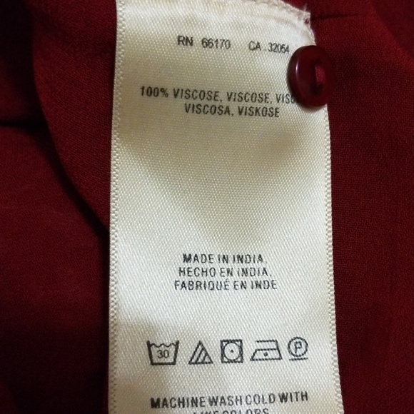 Anthropologie Floreat Red Chiffon Dress 10 - Picture 7 of 7